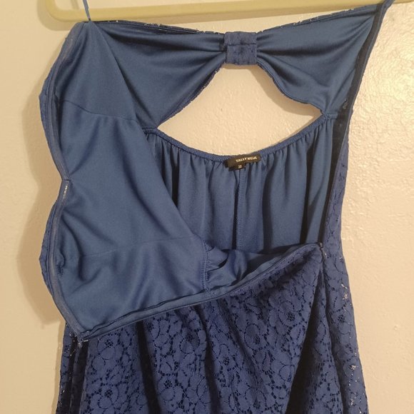 Tally Weijl Strapless Sweetheart Lace Royal Blue Dress Women's Medium Sundress - Picture 5 of 6